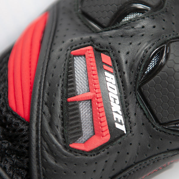 JOE ROCKET Speedmaster Air Leather / Mesh Short Gloves (Black Red