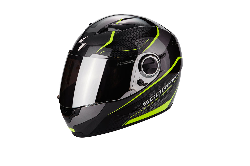 SCORPION EXO-490 Vision Gloss Black Yellow, Full Face Helmets, Scorpion Exo, Moto Central