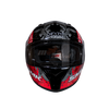 SMK Stellar Sports Samurai Gloss Black Grey Red (GL263) Helmet