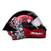 SMK Stellar Sports Samurai Gloss Black Grey Red (GL263) Helmet