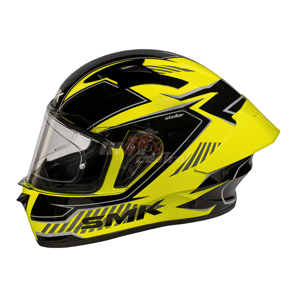 SMK Stellar Sports Adox Matt Yellow Black Grey (MA426) Helmet