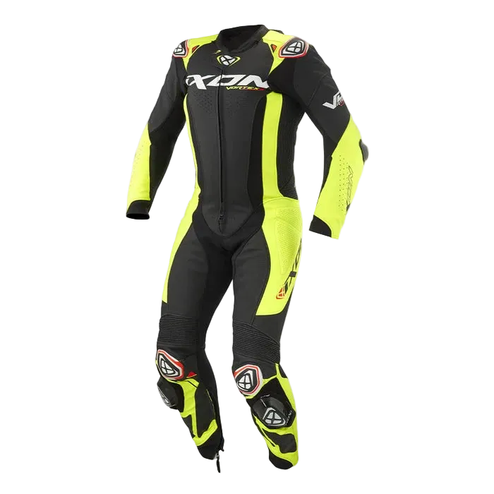 IXON Vortex 3 CE AAA Certified Leather Racing Suit (Black Bright Yellow)