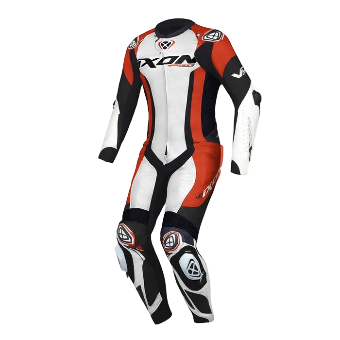 IXON Vortex 3 CE AAA Certified Leather Racing Suit (White Black Red)