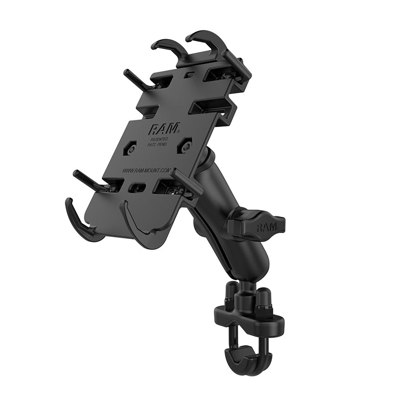 RAM Mounts Quick Grip Medium Phone Mount with Handlebar U Bolt Base (RAM-B-149Z-PD3U) Medium Arm