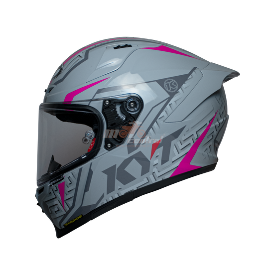 KYT Striker #02 Gloss Asphalt Grey Fuxia Helmet