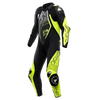 Dainese Audax D Zip Men One Piece Motorcycle Perforated Leather Suit (Black Yellow Fluro White)