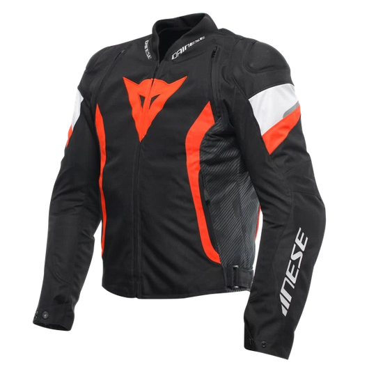 Dainese Avro 5 Tex Jacket (Black Red Fluro White)