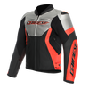 Dainese Racing 5 Leather Jacket (Silver Black Red Fluo)