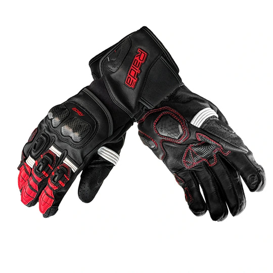Raida Aeroprix Carbon Motorcycle Riding Gloves (Black Red)