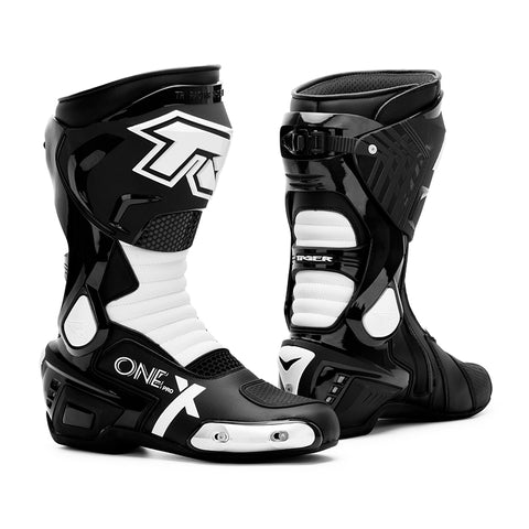 Tiger Racing XONE PRO Riding Boots (Black White)