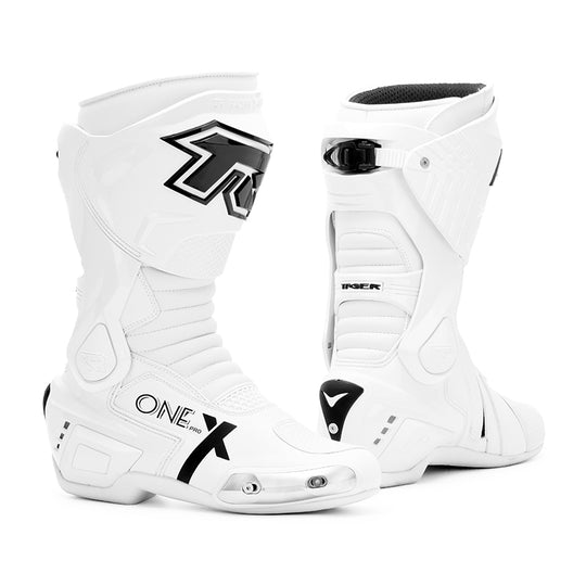 Tiger Racing XONE PRO Riding Boots (White)