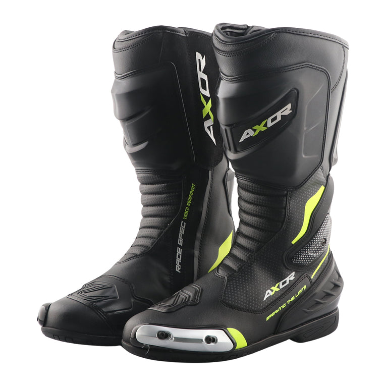 Axor Racer Tec Riding Boots (Black Neon Green)– Moto Central