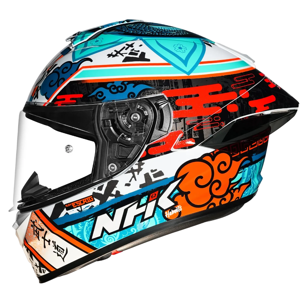NHK K5R Alex Escrig #7 Gloss White Tosca Red Helmet
