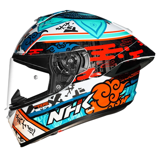 NHK K5R Alex Escrig #7 Gloss White Tosca Red Helmet