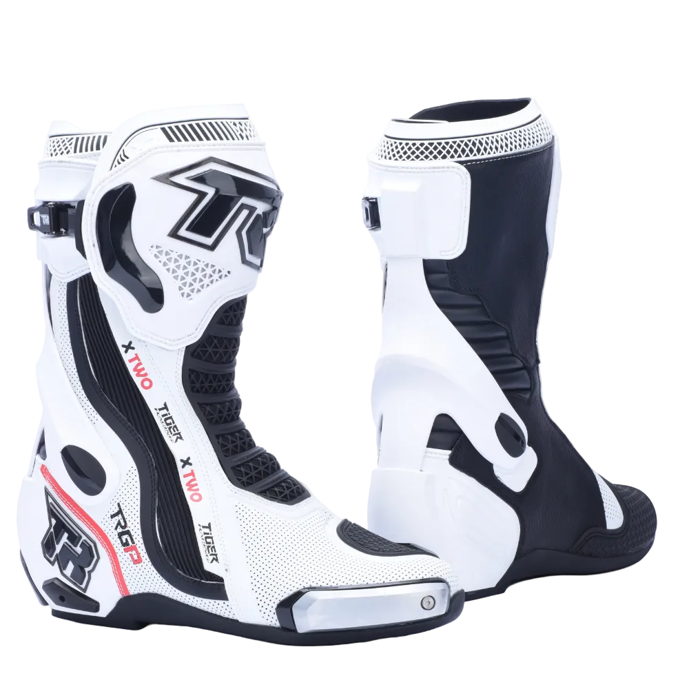 Tiger Racing XTWO Racing Boots (White Black)