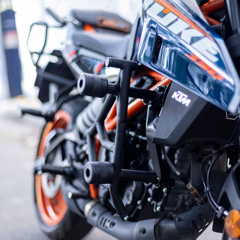 Hyperrider KTM Duke 250 390 GEN 3 Crash Guard with Slider (Orange) (HRKDGN3004S)
