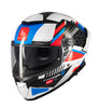MT Thunder 4 SV Luminence A7 Gloss White Blue Red Helmet