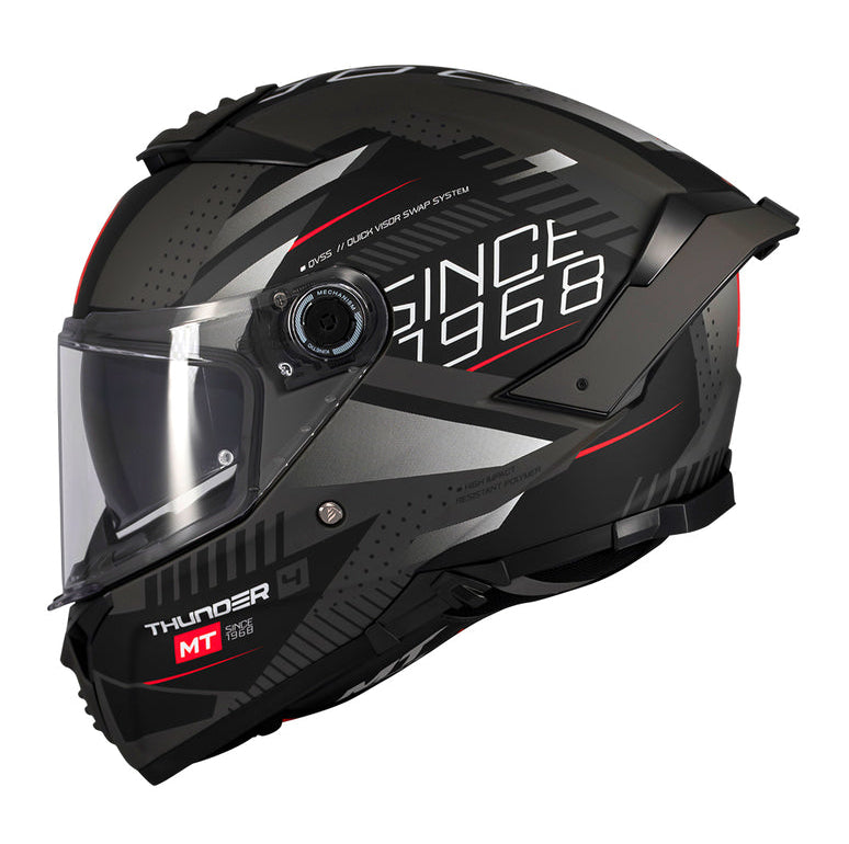MT Thunder 4 SV Luminence D1 Gloss Black Grey Helmet