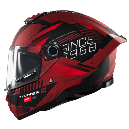 MT Thunder 4 SV Luminence D5 Gloss Red Black Helmet