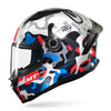 MT Stinger 2 Yozu A7 Gloss White Red Blue Helmet