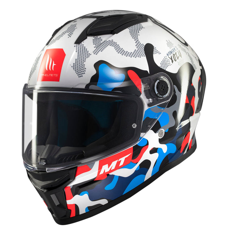 MT Stinger 2 Yozu A7 Gloss White Red Blue Helmet