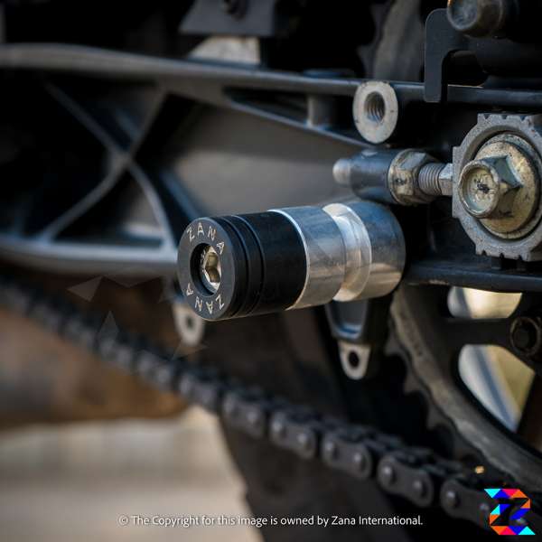 ZANA REAR PADDOCK SPOOLS WITH SWING ARM PROTECTOR SILVER KTM ADVENTURE ...
