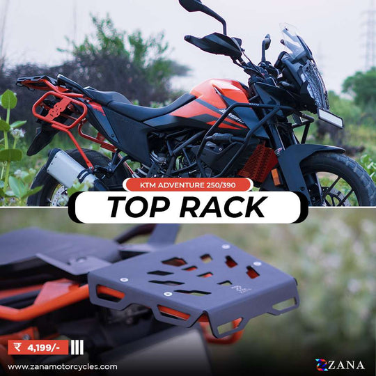 ZANA NEW TOPRACK ORANGE & BLACK COMPATIBLE WITH GRAB RAIL KTM ADV 250/390 / 390 X (ZI-8151)