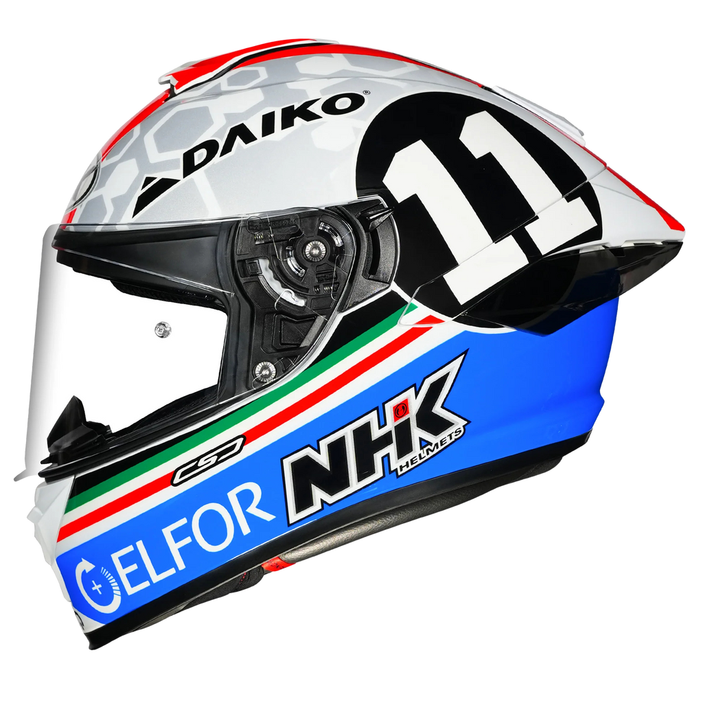 NHK K5R Matteo Ferrari #2 Gloss White Blue Helmet