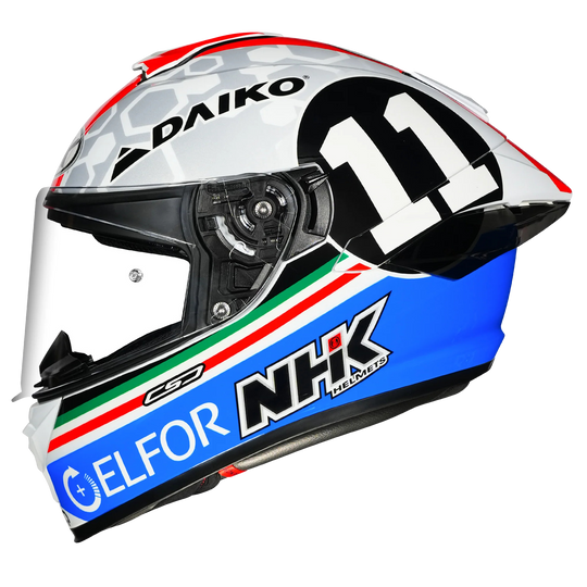 NHK K5R Matteo Ferrari #2 Gloss White Blue Helmet