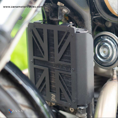 ZANA NEW UK FLAG RADIATOR GRILL ALL BLACK GT & INTERCEPTOR 650 (ZI-8099)