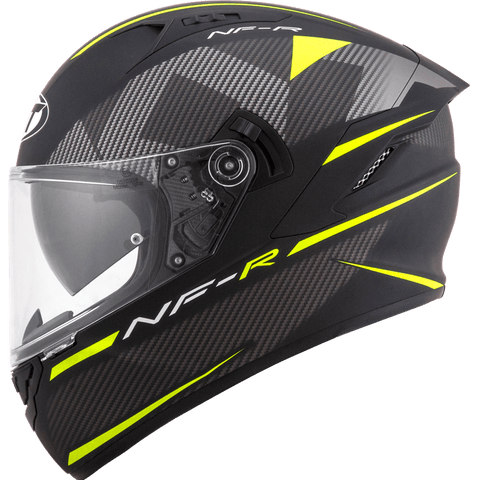 KYT NFR Logos Matt Black Yellow Helmet