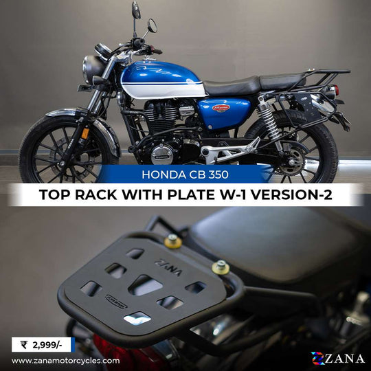 ZANA TOP RACK WITH PLATE NEW W1 CB350 H'NESS HONDA SPLIT SEAT / SINGLE SEAT VERSION 2 (ZI-8130B)