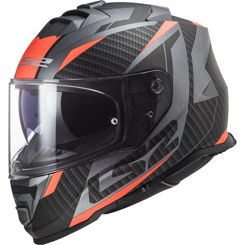 LS2 FF800 Storm II Racer Titanium Fluro Orange Matt Helmet