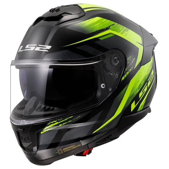 LS2 Stream II Fury Black Hi Viz Yellow Gloss Helmet