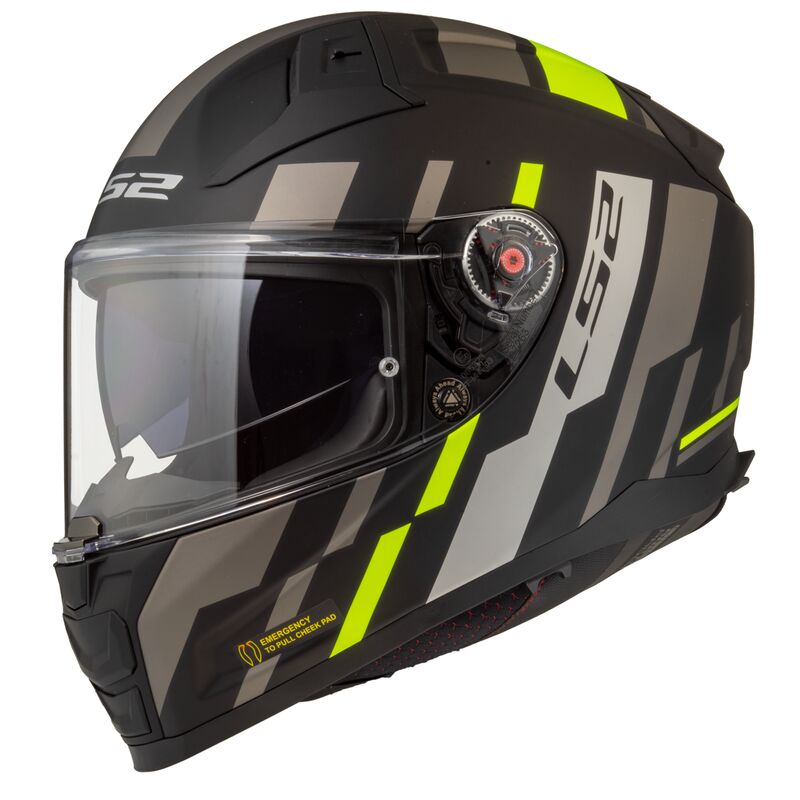 LS2 FF811 Vector II Tron Matt Black Hi Viz Yellow Helmet