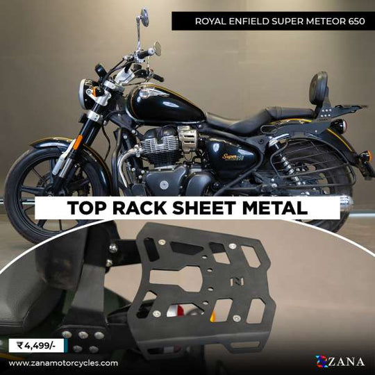 ZANA Top Rack Sheet Metal With Pillion Backrest For Super Meteor 650 (ZI-8321B)