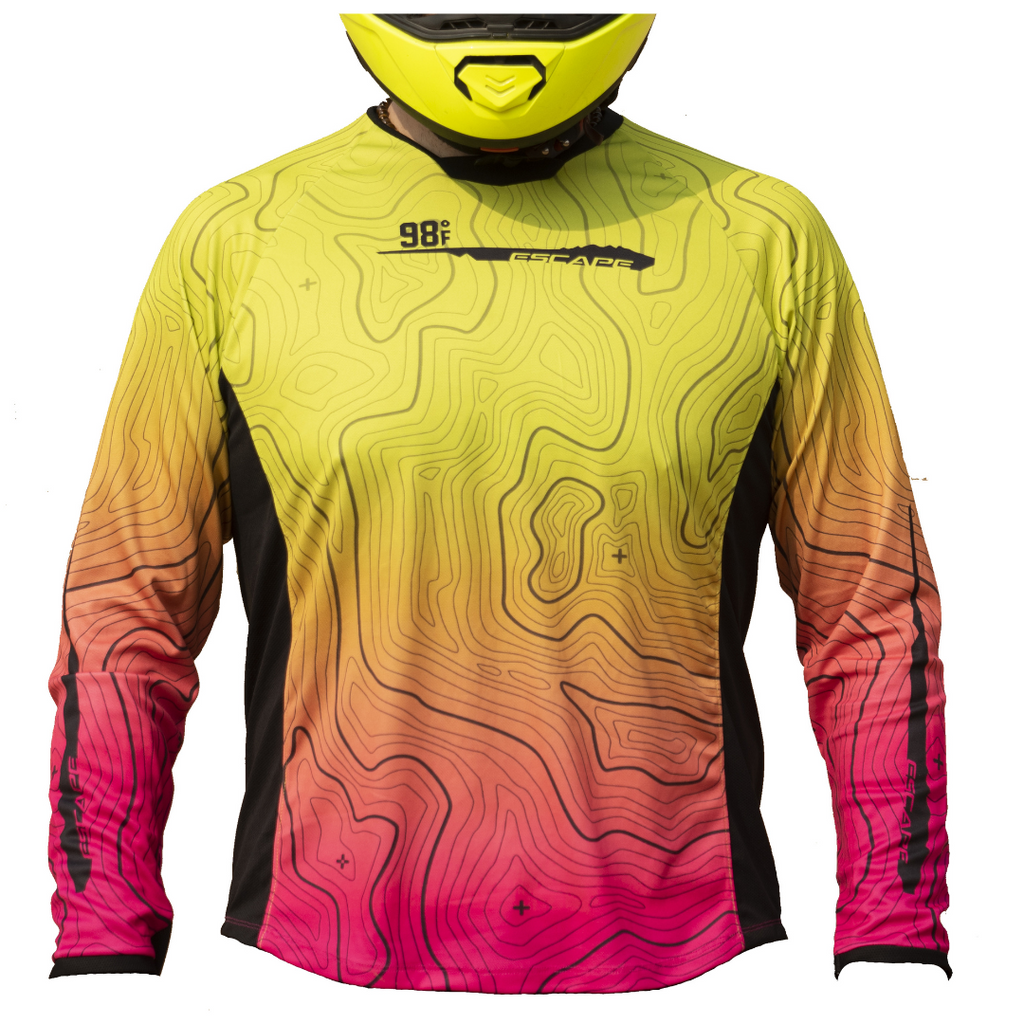 98Fahren Moto Jersey Escape Canyon Series (Yellow Pink)