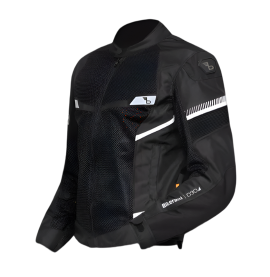 Bikeratti Veloce Mens Motorcycle Jacket (Black White)