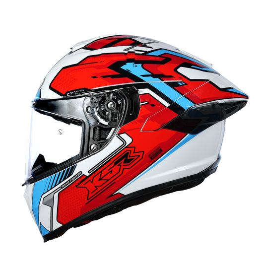 NHK K5R Onyx Gloss White Red Blue Helmet