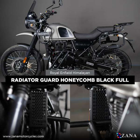 ZANA RADIATOR GUARD HONEYCOMB BLACK (FULL) SCRAM 411 HIMALAYAN BS-3/4/6 (ZI-8206)