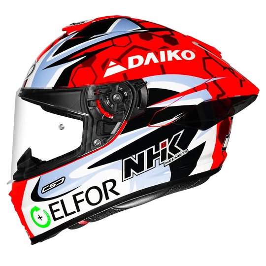 NHK K5R Matteo Ferrari #1 Gloss Fluro Red Orange Helmet