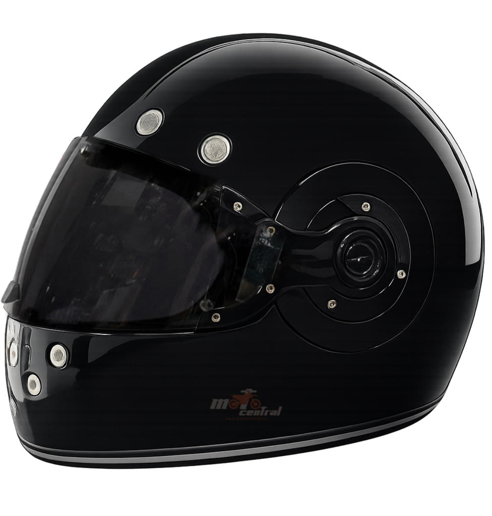 SMK Retro Solid Gloss Black with Tinted Visor (GL220) Helmet