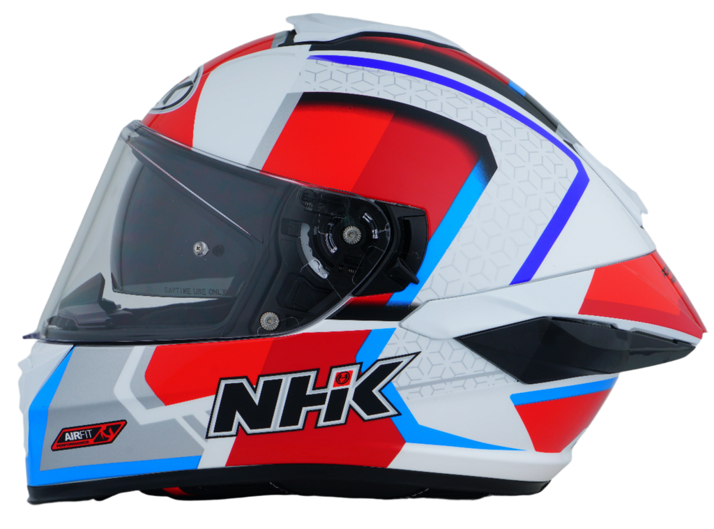 NHK K5R Retro Gloss White Red Blue Helmet
