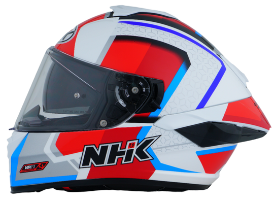 NHK K5R Retro Gloss White Red Blue Helmet