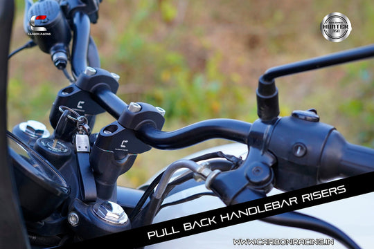 Carbon Racing Pullback Handlebar Risers for Royal Enfield Hunter 350