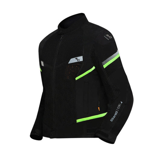 Bikeratti Veloce Mens Motorcycle Jacket (Black Neon)