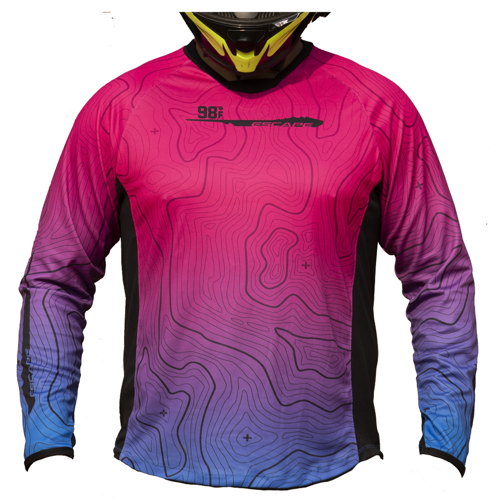 98Fahren Moto Jersey Escape Canyon Series (Pink Blue)