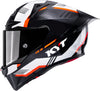 KYT R1R Carbon Zone Gloss Black Orange Helmet