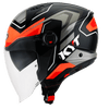 KYT D City Overtech Gloss Black Fluro Orange Helmet