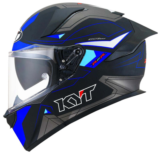 KYT R2R Pro LED Matt Black Blue Helmet
